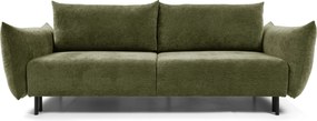 Masseno Sofa UNO z funkcją spania i pojemnikiem na pościel, Rozkładana sofa - Zielony, OVER THE HORIZON 38