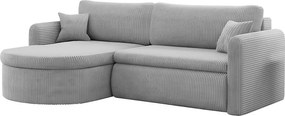 Uniwersalny narożnik Verona L z funkcją spania, do salonu, jasnoszary