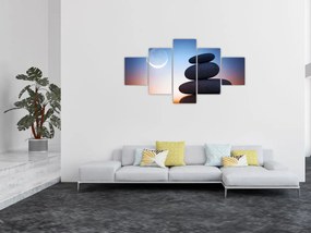 Obraz ułożonych kamieni jeden na drugim (125x70 cm)