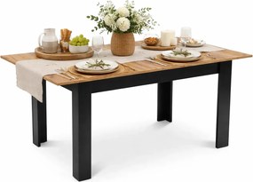 Rozkładany stół 120x80 dąb craft + czarny H1-N18