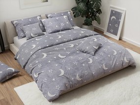 PrzytulneMieszkanie.pl PrzytulneMieszkanie.pl Świecąca pościel z mikropluszu BIG MOON szara Rozmiar pościeli: 70 x 90 cm | 140 x 200 cm
