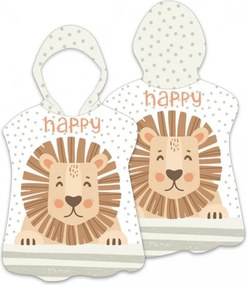 Dzieci ponczo HAPPY LION białe 60 x 60 cm
