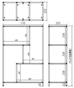 Czarno-naturalny regał w dekorze dębu 77x114 cm Seaford – Actona