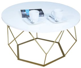 Biały stolik kawowy w stylu glamour T6-R27