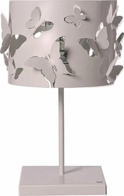 Lampa stołowa Farfallosa 20x20x37 cm z perforowanego żelaza, motywy motyli, efekt dekoracyjny, E27, made in Italy, Gelso