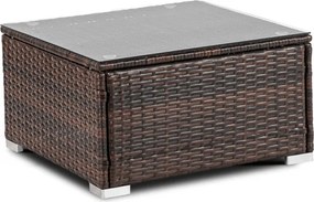 Zestaw Mebli Ogrodowych NEGRO Brązowy/Beżowy Narożnik Stolik Tarasowy Technorattan Nowoczesny