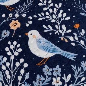 Narzuta na łóżko DENIM BIRDS, niebieska Rozmiar: 170 x 210 cm