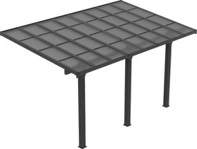 Wiata pergolowa aluminiowa dostawiana z dachem poliwęglanowym - 15,13 m² - antracyt - PAZERA