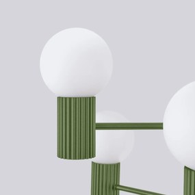Żyrandol HALO 6 zielony oliwkowy ryflowany SOLLUX  LIGHTING