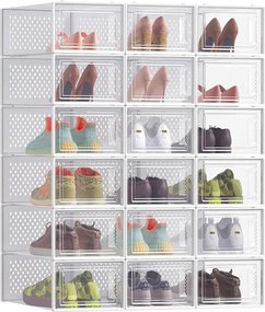 Organizer na buty MARI, 18 przegródek, przezroczysta/biała SongmicsHome