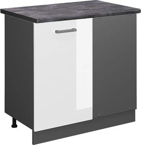 Szafka narożna biały wysoki połysk 86x60x81.6 r-line