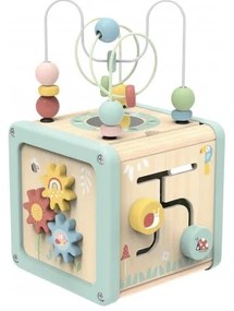 Woopie green drewniana kostka aktywności multifunkcyjna edukacyjna sorter