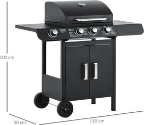 Outsunny Gril Gazowy Mały – Mały Gril Gazowy, Duży Gril Gazowy, Gril Gazowy Średni – Aosom PL