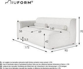Jasnoszary moduł sofy (lewostronny) Flex Felix – Miuform