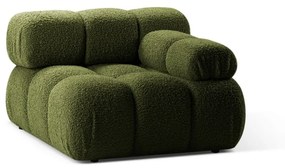 Zielony moduł sofy z materiału bouclé (prawostronny) Bellis – Micadoni Home