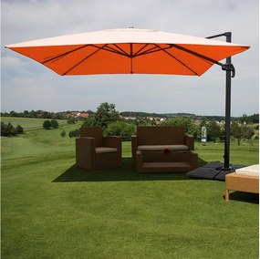 Obrotowy parasol wspornikowy MCW-A96 III,  terakota ze stojakiem, obrotowy