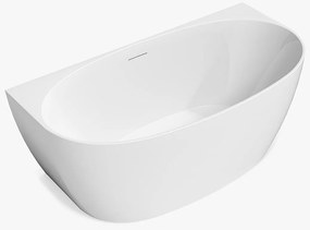 Biała półwolnostojąca wanna - 203 L - Akryl - 150 x 72 x 58 cm - AMOSARI