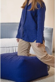 Niebieski wełniany puf Keno – noo.ma