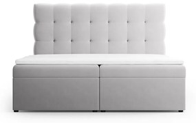 Jasnoszare łóżko boxspring ze schowkiem 160x200 cm Bali – Cosmopolitan Design