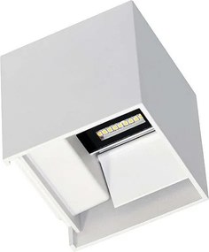 Biała lampa ścienna LED IP54 6,8W z regulowanymi żebrami 3000k
