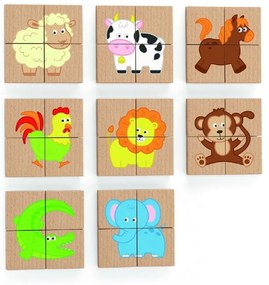 Drewniane puzzle magnetyczne zwierzęta układanka viga toys