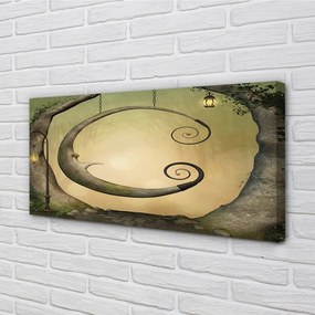 Obraz drukowany na płótnie Las Drzew i Świateł