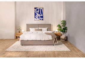 Szarobrązowe tapicerowane łóżko dwuosobowe ze schowkiem z materacem i stelażem 180x200 cm Myra Bold – Bonami Selection