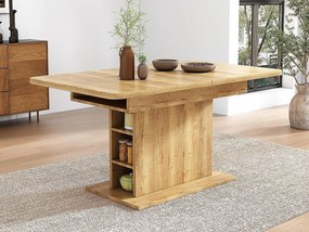 Nowoczesny stół jadalny rozkładany z miejscem do przechowywania - Naturalny