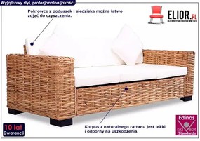 Rattanowa sofa trzyosobowa - Sigvart 3Q