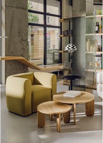 Okrągły stolik z blatem w dekorze dębu w naturalnym kolorze ø 55 cm Kuvu – noo.ma