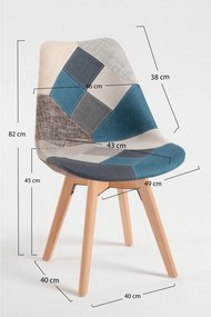 Zestaw 4 Krzese Synk Patchwork