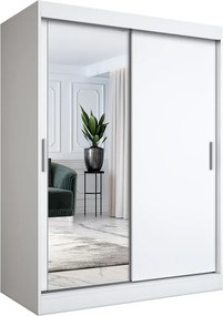 Biała szafa przesuwna z lustrem 150 cm N1-G74
