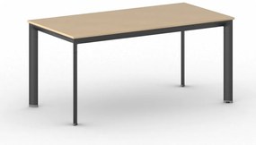 Stół konferencyjny do biura PRIMO INVITATION, 160x80 cm, czarna podstawa, buk