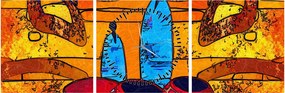Obraz - Malarstwo starożytne (z zegarem) (90x30 cm)