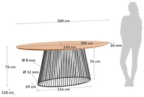 Stół do jadalni z blatem z drewna mangowego Kave Home, 200 x 110 cm