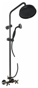 RAV Slezák MK181.5/7CMATSM - Zestaw prysznicowy z baterią MORAVA RETRO czarny/mosiężny