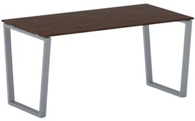 Biurko PRIMO IMPRESS, 160x80 cm, szaro-srebrna podstawa, orzech