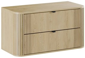 Szafka pod umywalkę nablatową OVALIA CREMONA 2S 100cm dąb cremona z blatem COMAD
