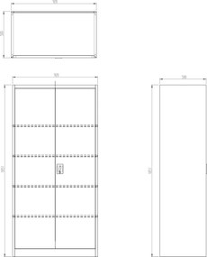Metalowa szafa warsztatowa Bruno 92x50x185 cm antracyt/czerwony