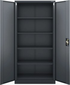 Szafa biurowa Jan dwudrzwiowa 90x40x185 cm antracyt