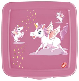 Różowy pojemnik śniadaniowy dla dzieci Unicorn – Snips