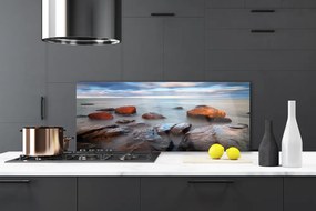 Dekor Szklany do Kuchni Nadmorskie Głazy v Słońcu