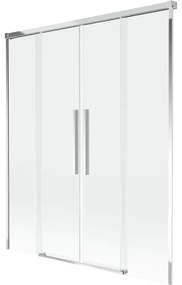 Mexen Rox parawan nawannowy 2-skrzydłowy rozsuwany 160 x 150 cm, transparent, chrom - 8C9-160-002-01-00