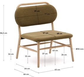 Zielony fotel z tkaniny szenilowej Helda – Kave Home