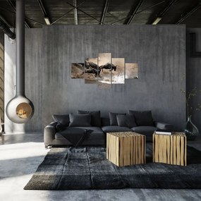 Obraz - Stado antylop gnu (125x70 cm)