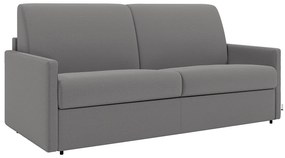 Kanapa 3-osobowa z ekspresowym mechanizmem rozkładania z tkaniny CALIFE - Kolor: jasnoszary - Wymiary miejsca do spania: 140 cm - Materac 14 cm