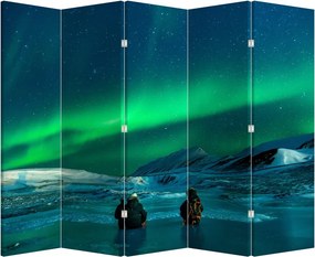 Parawan - Ludzie przy zorzy polarnej (210x170 cm)