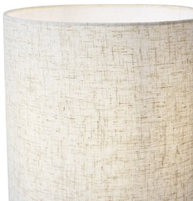 Lampa stołowa Japandi beżowa z lnianym abażurem - DahliaJapandi Oswietlenie wewnetrzne