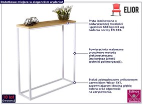 Konsola metalowa w stylu loft biały + dąb lancelot - Carello 8X