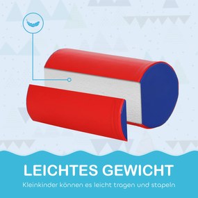 HOMCOM Miękkie klocki – zabawki do wspinaczki i raczkowania, skóra ekologiczna, pianka EPE, wielobarwne, różne kształty